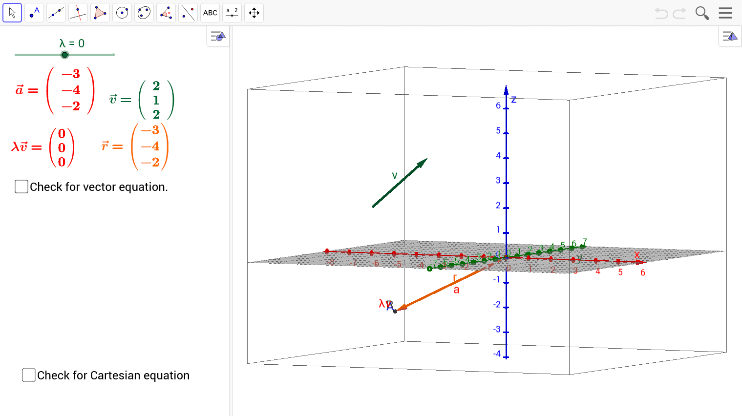 Vector Equation Of A Line In D Geogebra