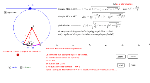 P Rim Tres Et Recherche De Pi Geogebra