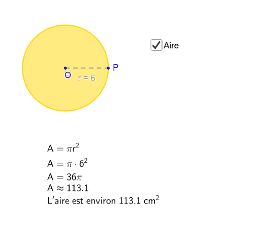 Copie De Circonf Rence Du Cercle Et Aire Du Disque Geogebra