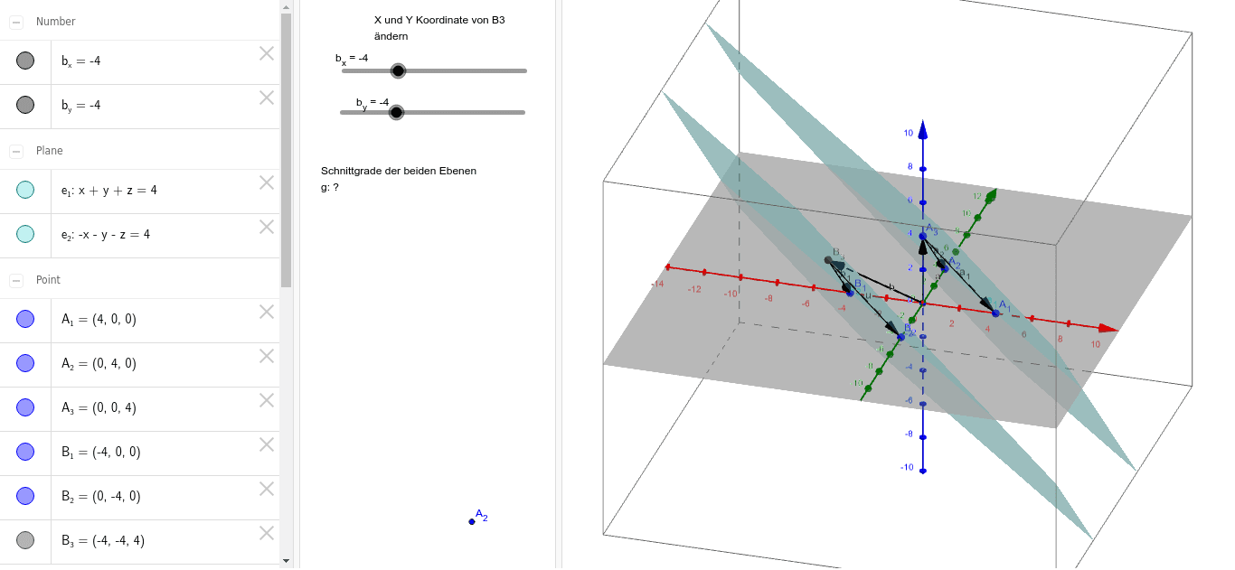 Lagebeziehung Von Ebene Und Ebene GeoGebra