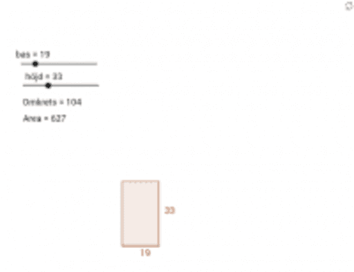 Area Och Omkrets Rektangel Geogebra