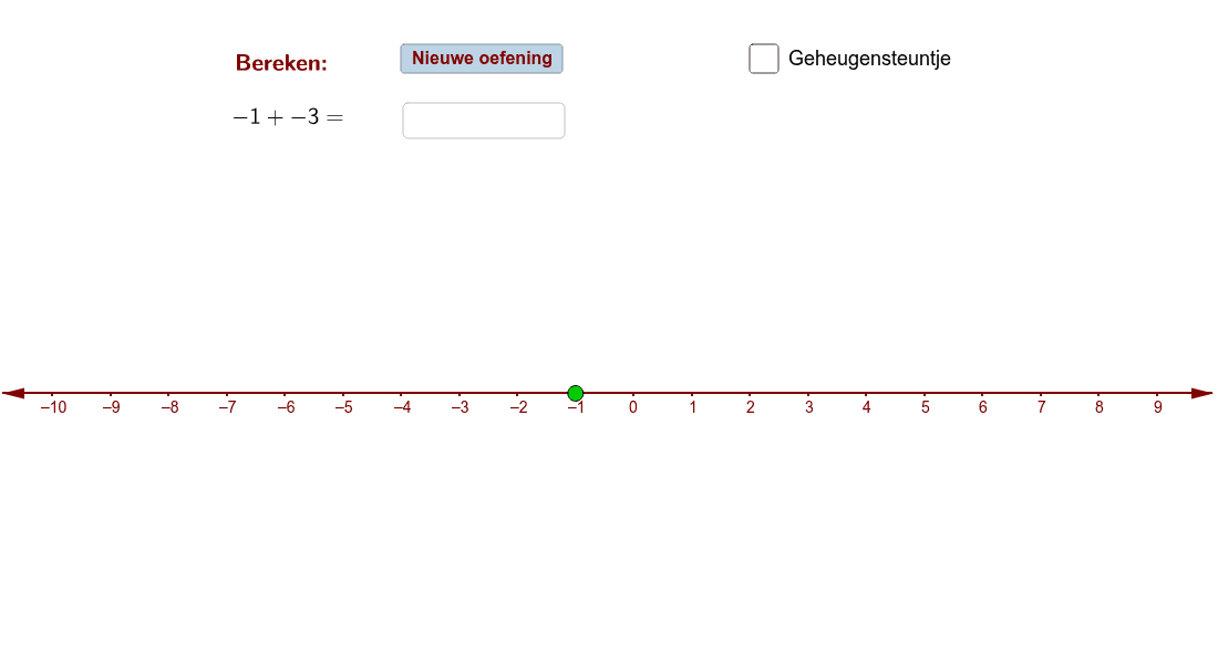 Optellen En Aftrekken Invulveld Positief En Negatief Geogebra