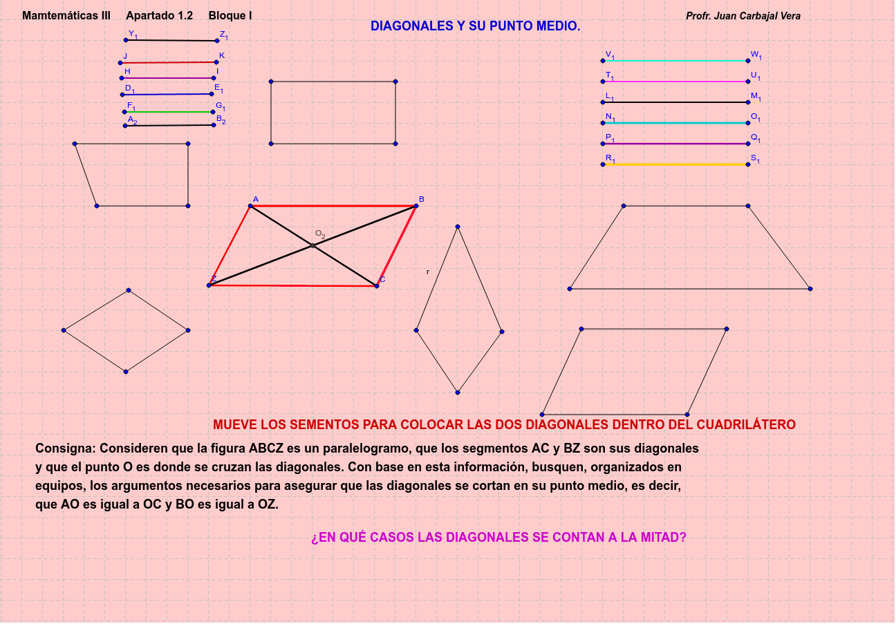 Diagonales Y Su Punto Medio Vobo Geogebra