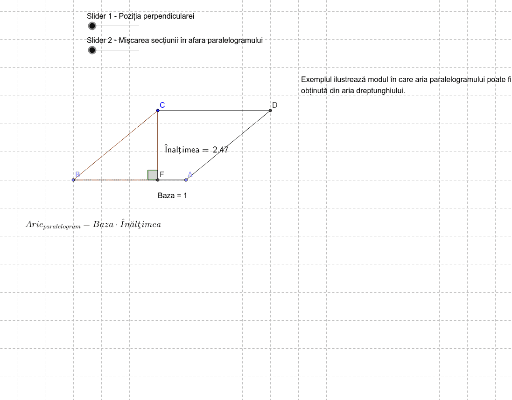 Aria Paralelogramului Geogebra