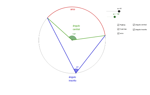 Angulo Inscrito Y Central GeoGebra