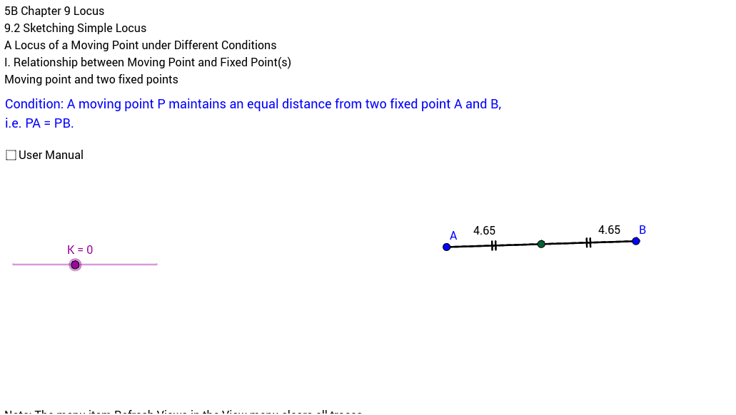 Locus Of A Moving Point And Two Fixed Points GeoGebra