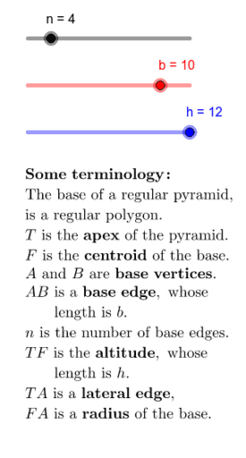 Regular Pyramids Geogebra