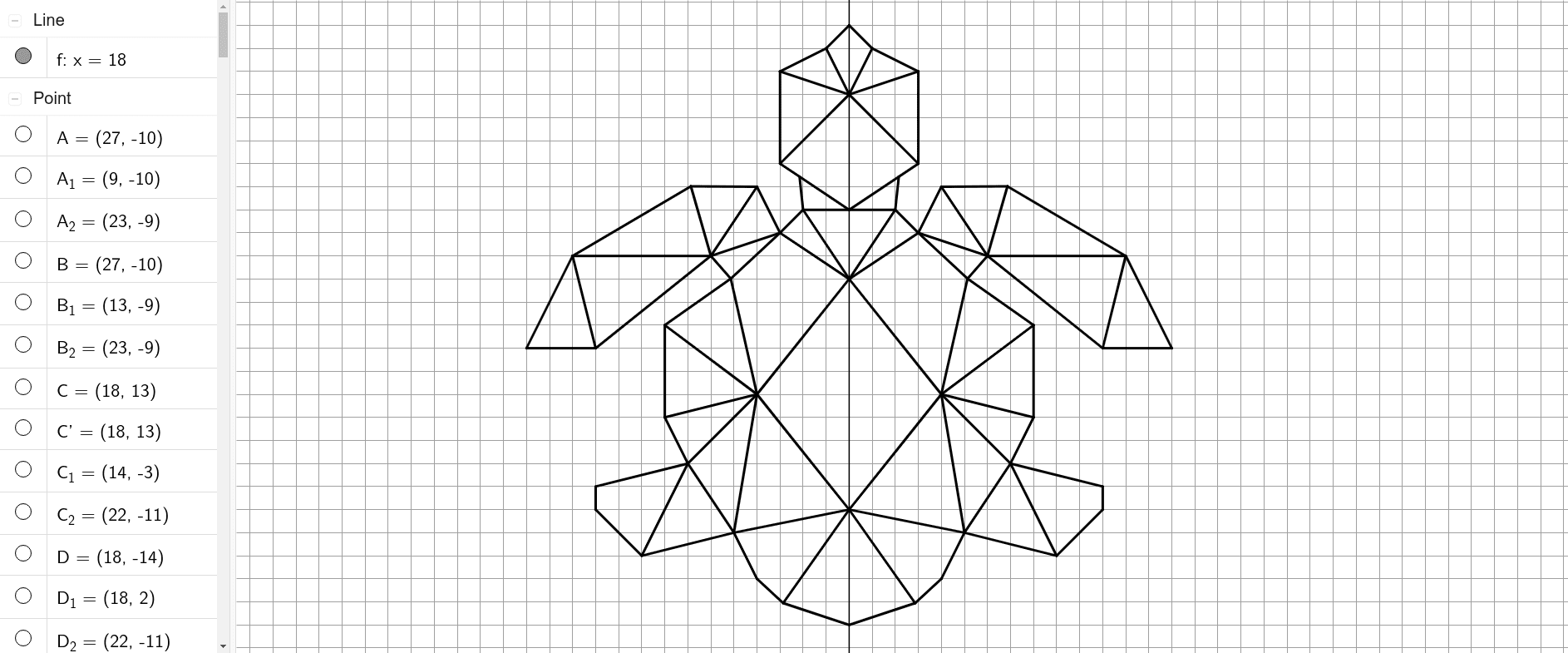 Tortue symétrique 4 versions GeoGebra