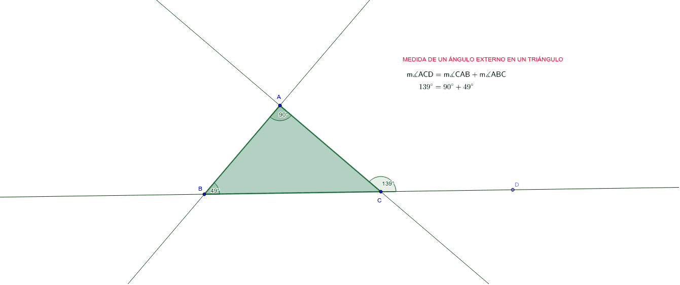 Medida De Un Ngulo Externo En Un Tri Ngulo Geogebra