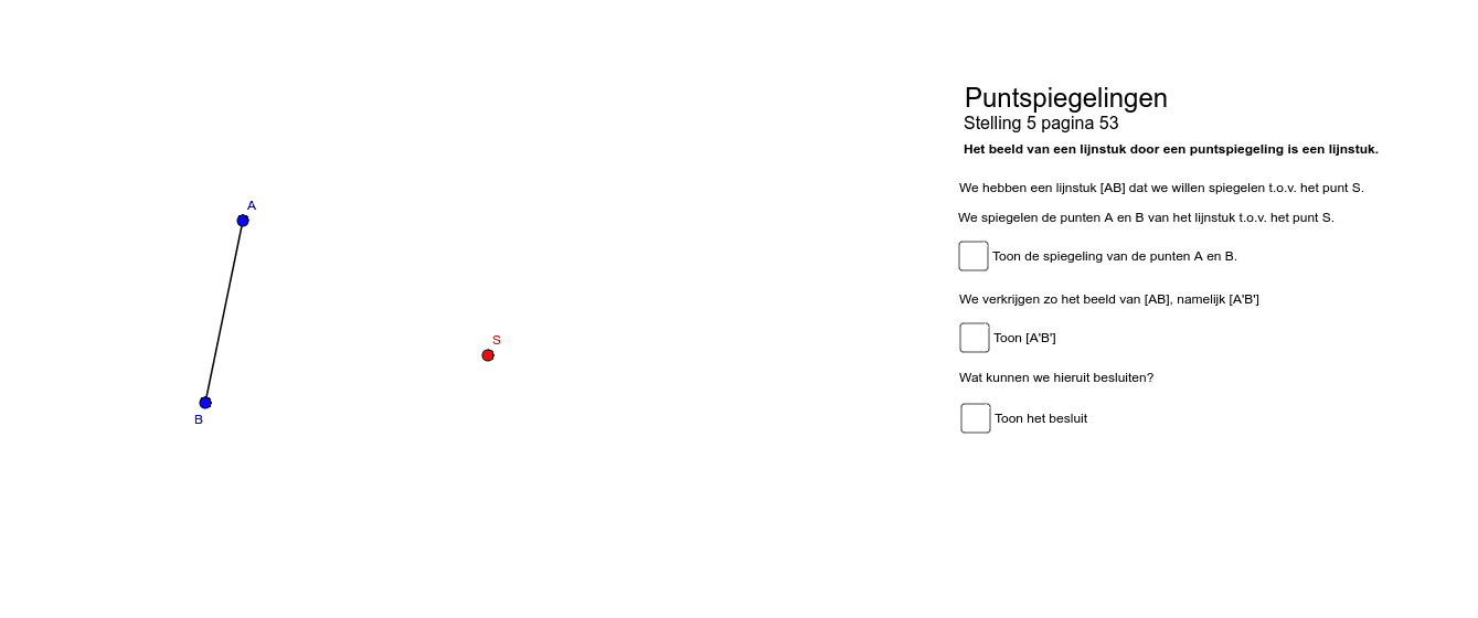 Puntspiegeling Van Een Lijnstuk Geogebra