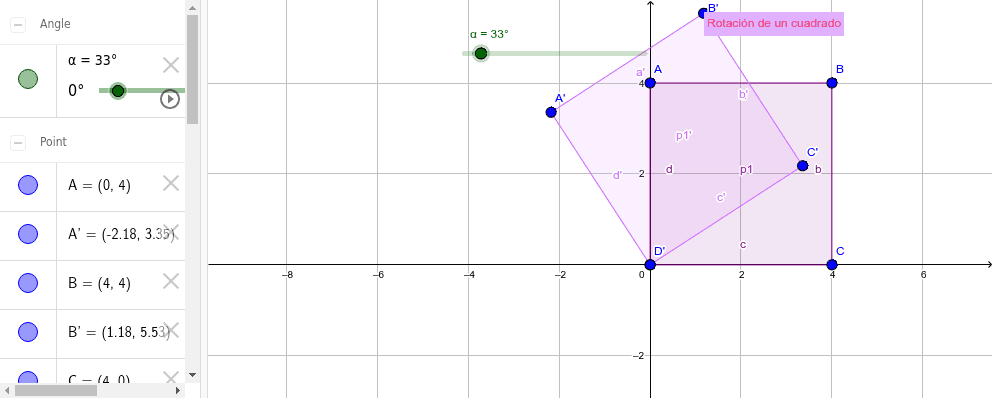 Rotaci N De Un Cuadrado Geogebra