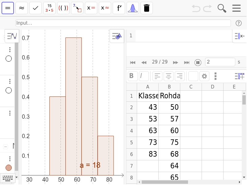 Histogramm In Geogebra Mit Klasseneinteilung L21 GeoGebra