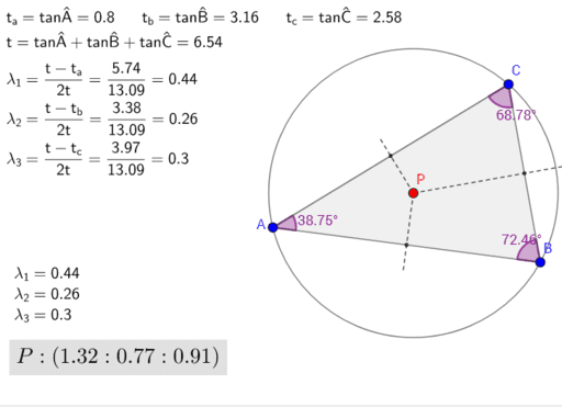 Middelpunt Omgeschreven Cirkel Geogebra