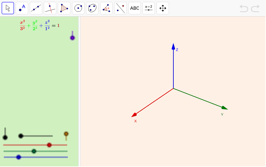 Visualizador de cuádricas 2 GeoGebra