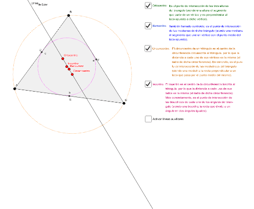 El triángulo y sus centros GeoGebra