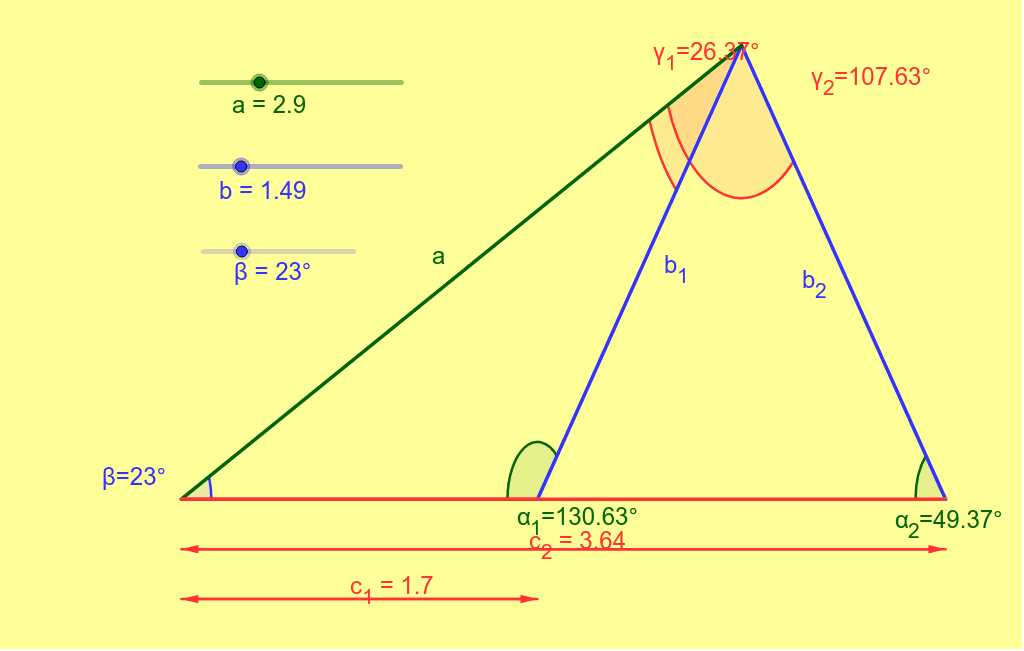 Teorema Del Seno Caso Ambiguo Law Of Sines Ambiguous Case GeoGebra