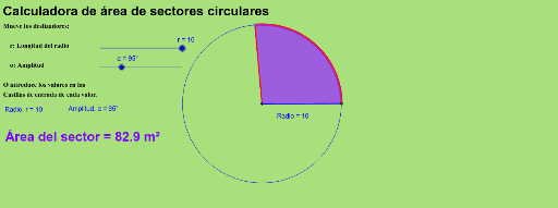 Calculadora De Rea De Sectores Circulares Geogebra