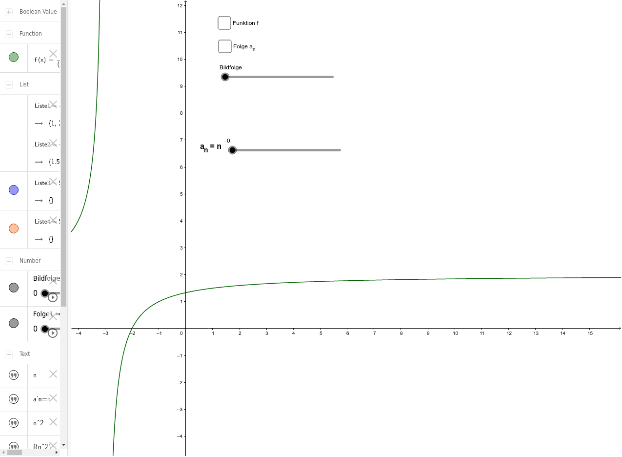 Grenzwert Einer Funktion Mit Hilfe Einer Bildfolge Bestimmen Geogebra