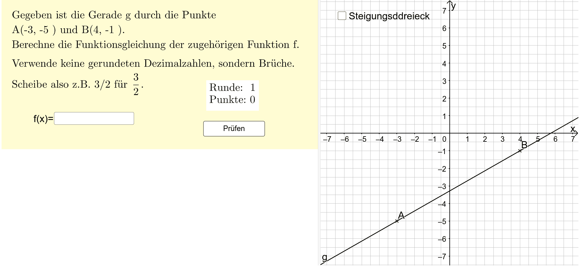 Funktionsgleichung Einer Linearen Funktion Angeben GeoGebra