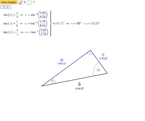 Winkel Im Rechtwinkligen Dreieck Berechnen GeoGebra