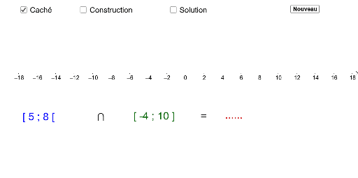Intersection et réunion de deux intervalles GeoGebra