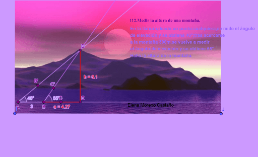 Trigonometría Altura Montaña GeoGebra