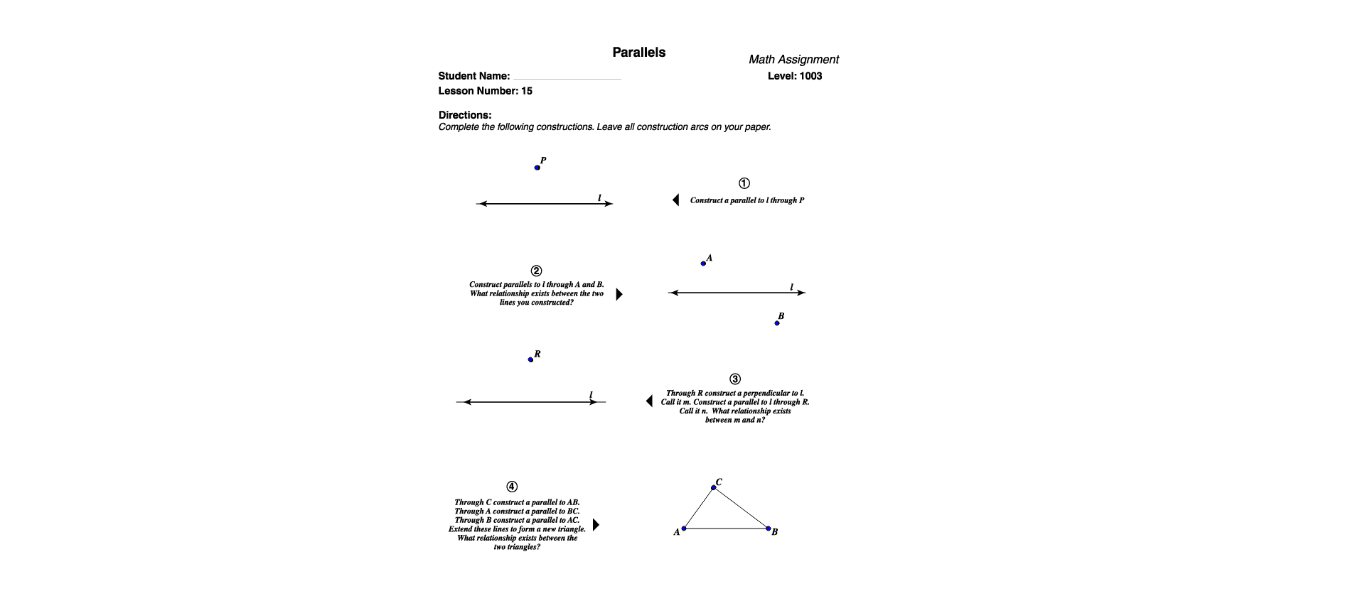 Lesson 15 Parallels – GeoGebra