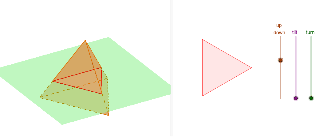 Cross Sections of a Regular Tetrahedron – GeoGebra