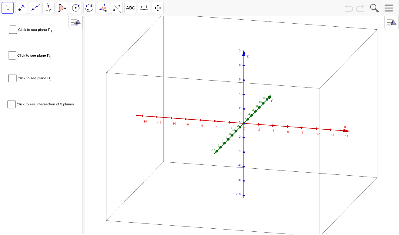 Intersection Of Three Planes Introduction – GeoGebra