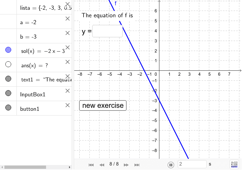 Example: equation of a function – GeoGebra