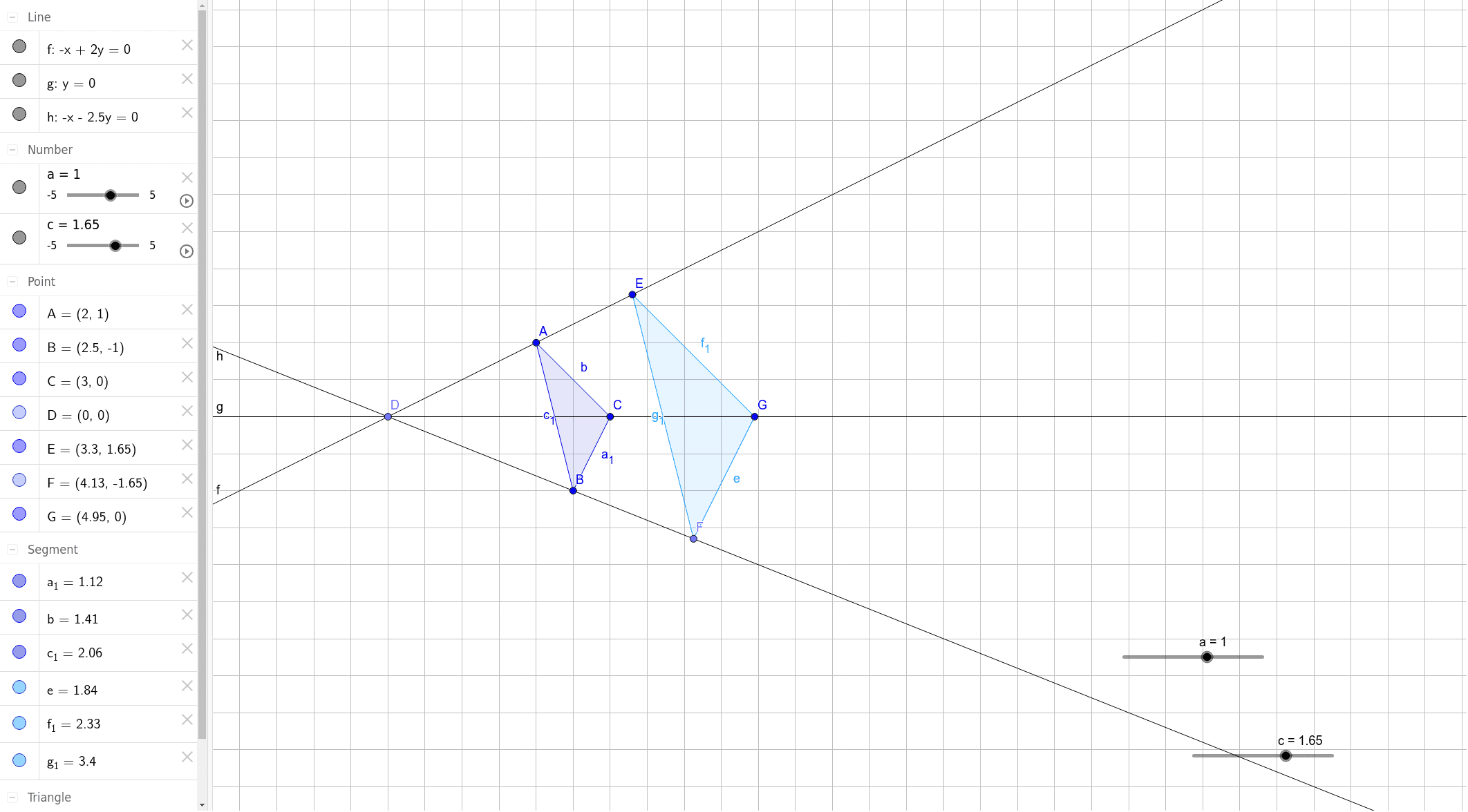 F3 相似の中心 相似の位置 定義 Geogebra