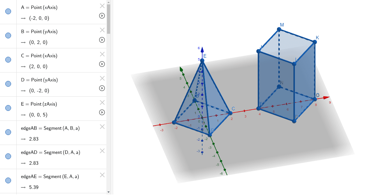 Prism And Pyramid – Geogebra