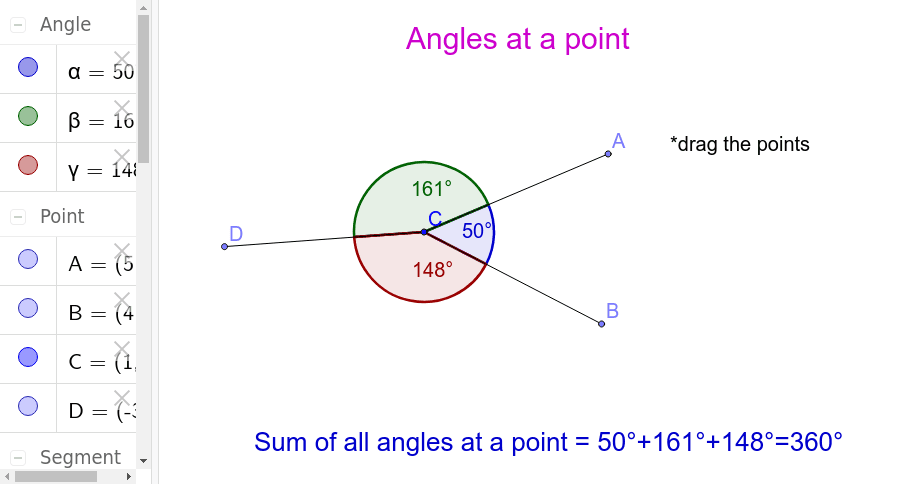 Angles At A Point Geogebra