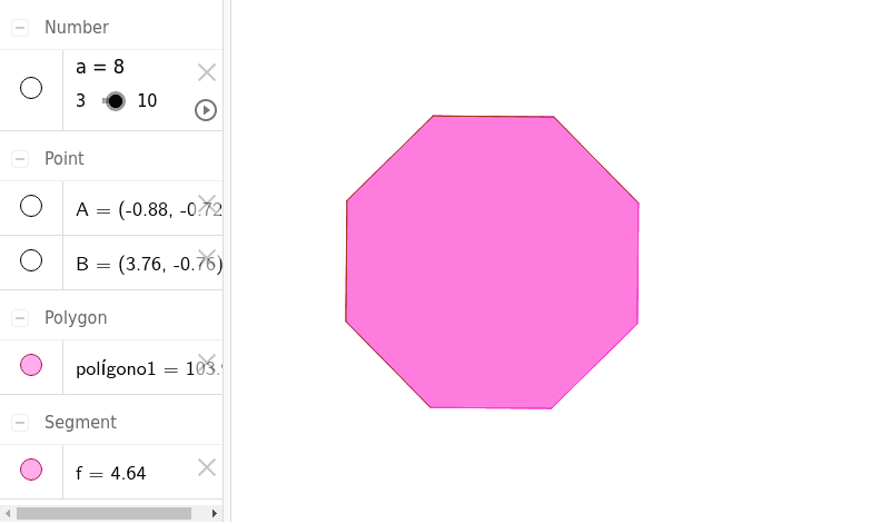 Sucesión de polígonos regulares GeoGebra