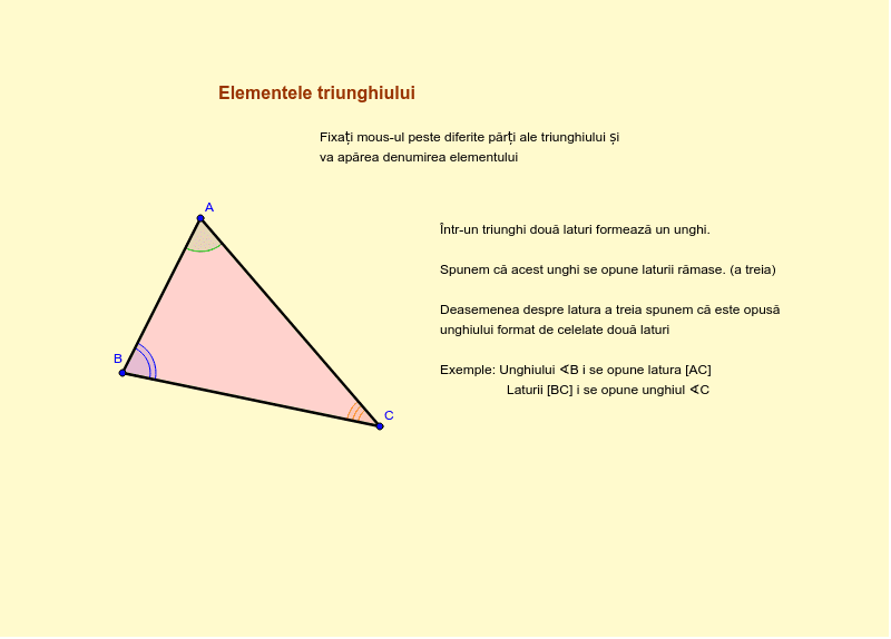 Elementele Triunghiului – GeoGebra