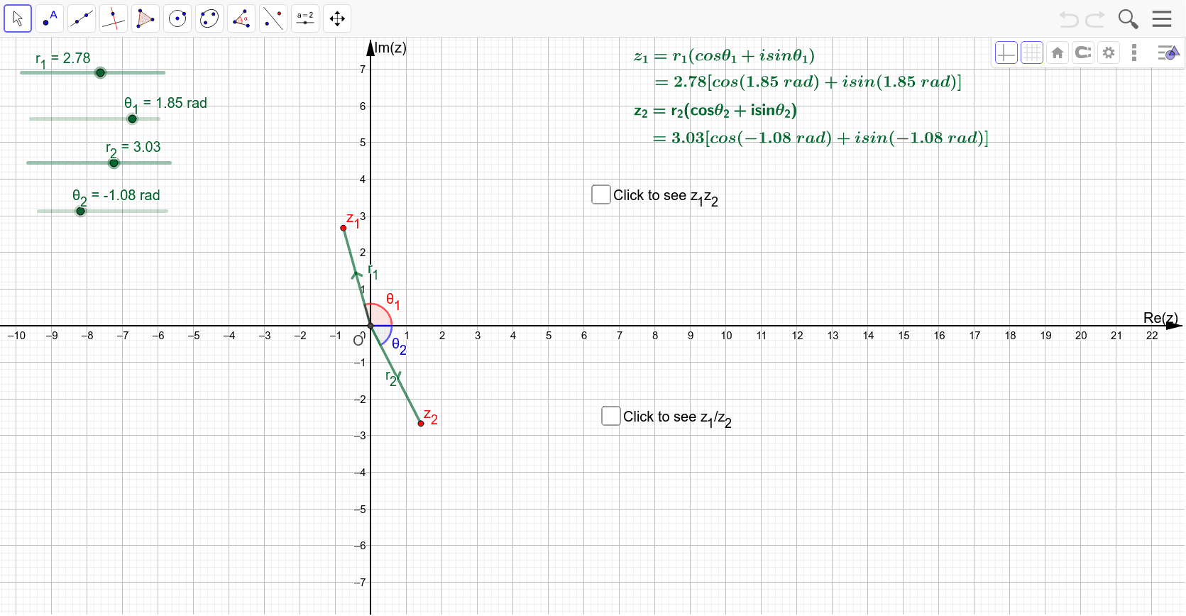 Multiplication and division of complex numbers in modulus-argument form ...