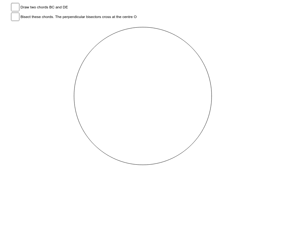 finding centre circle – GeoGebra