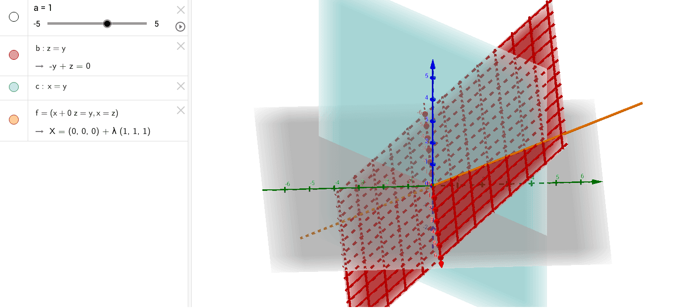 Plane Intersection – GeoGebra