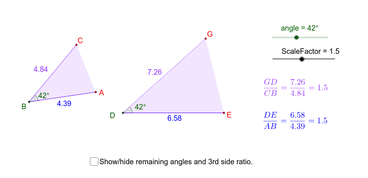 Similarity Investigation – GeoGebra