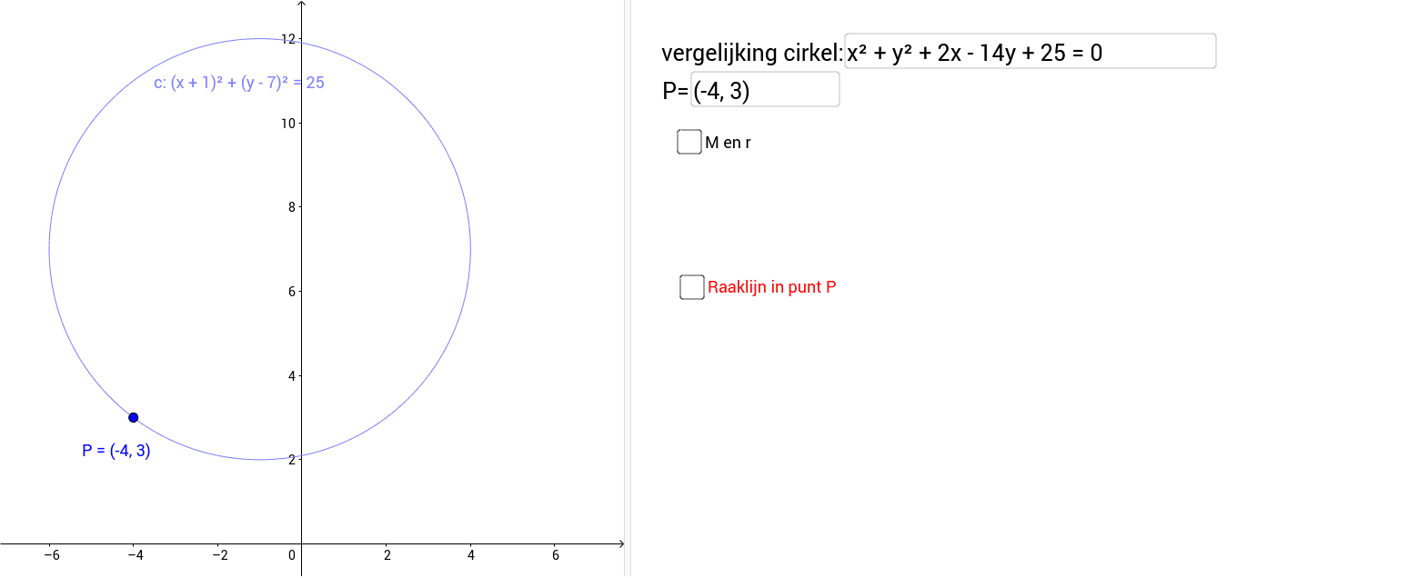 Raaklijn In Een Punt Van Een Cirkel – GeoGebra