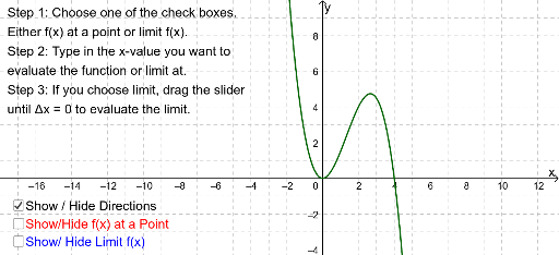 Function Limit Example(1) – GeoGebra