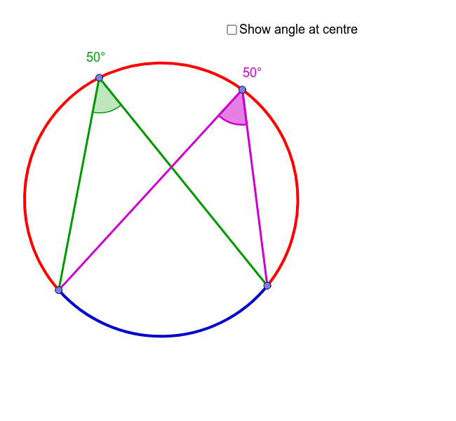 Circle Theorems - angles on the same arc – GeoGebra