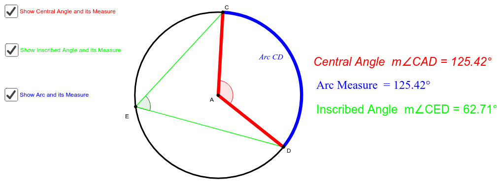  Central And Inscribed Angle Worksheet