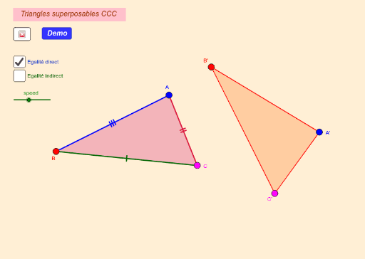 Triangles superposables CCC – GeoGebra