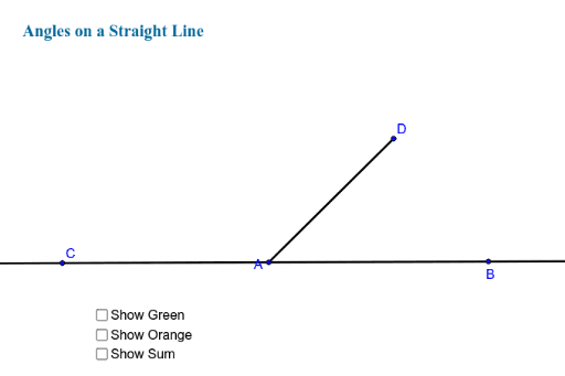 Straight line 180 degrees - rounded to nearest whole number – GeoGebra