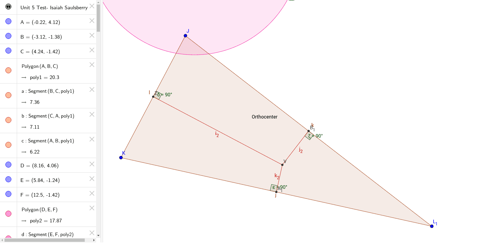 Unit 5 Test C Isaia Saulsberry Geogebra