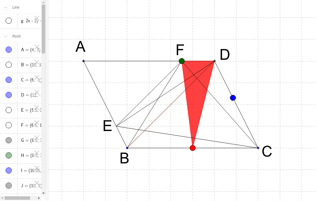 平行線と三角形の面積の問題 Geogebra