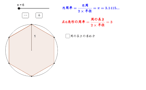 Copy Of 円周率と正多角形 Geogebra