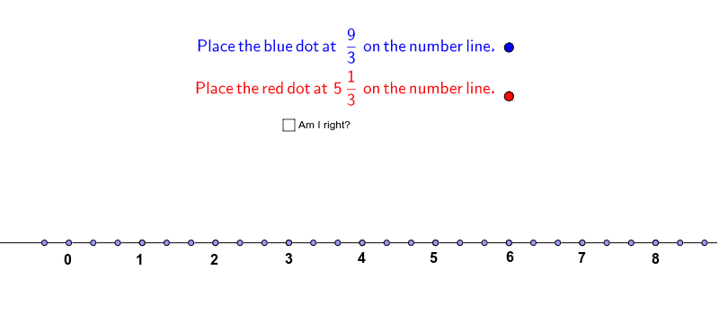 Improper Fractions And Mixed Numbers On A Number Line GeoGebra