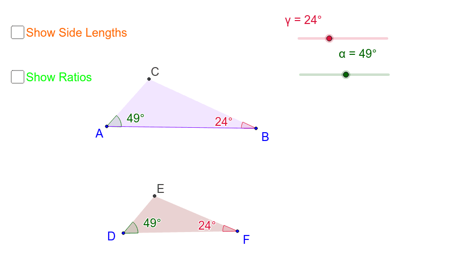 Similar Triangles (side lengths) – GeoGebra